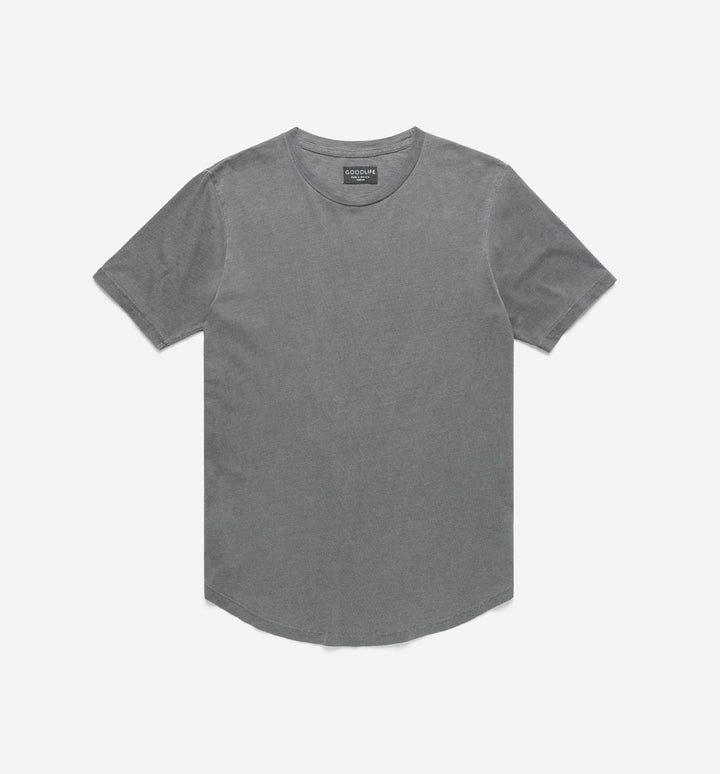 sun faded slub scallop crew black