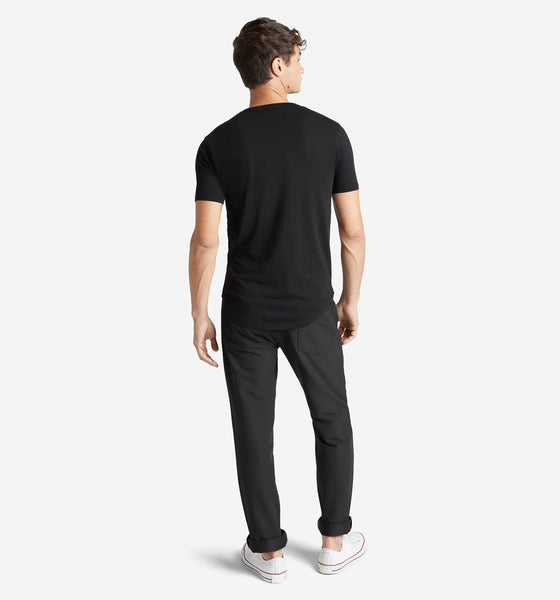 Supima Scallop Crew | Men's Black T-Shirt | Goodlife