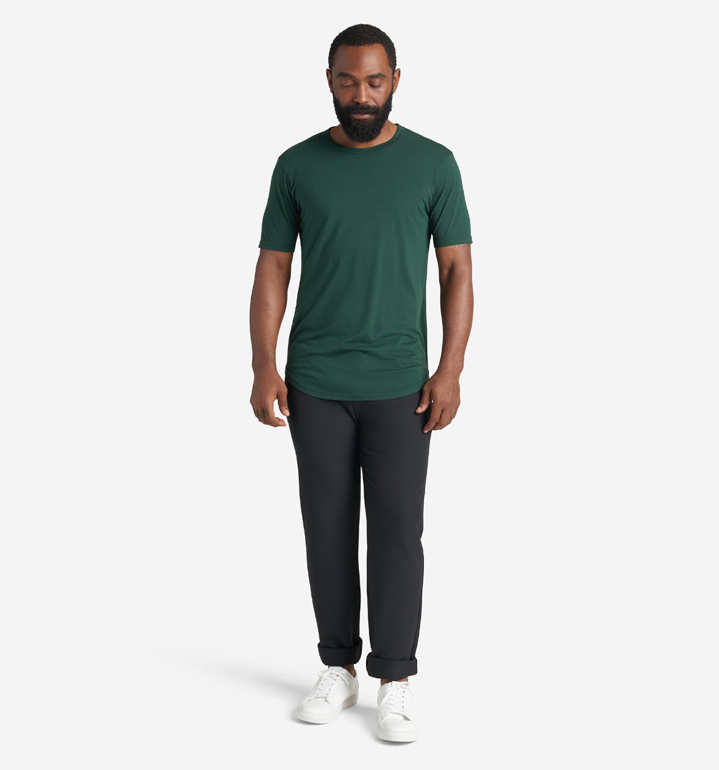 Supima Scallop Crew | Evergreen