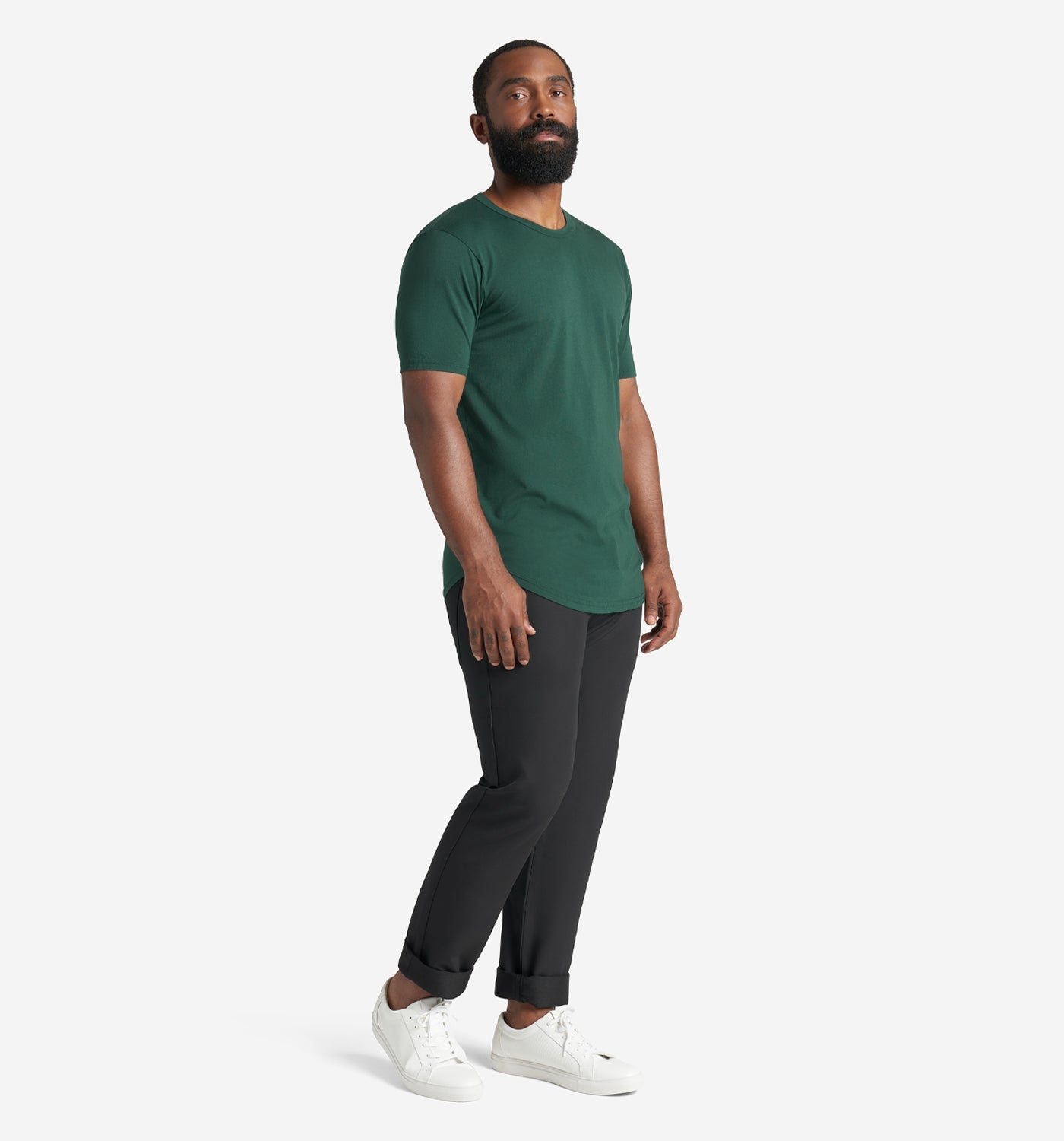 Supima Scallop Crew | Evergreen