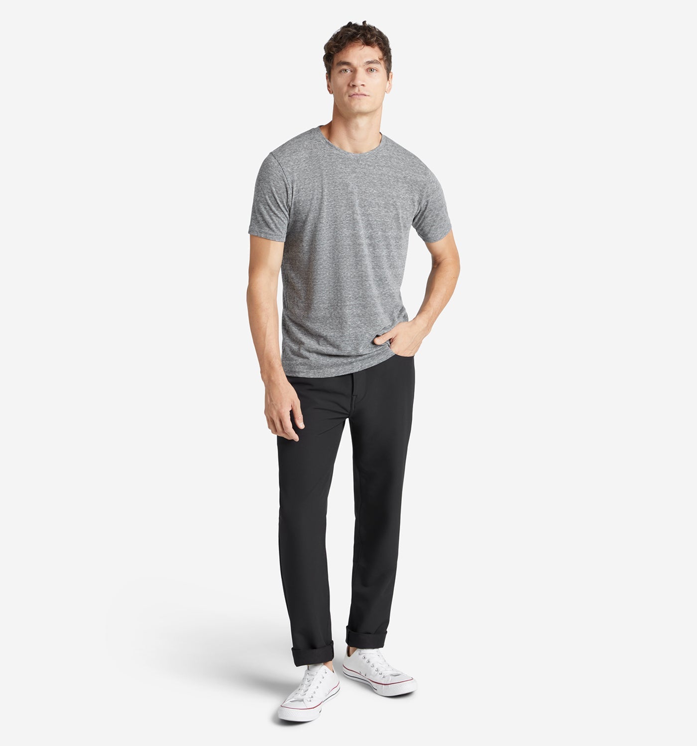 tri blend classic crew heather grey