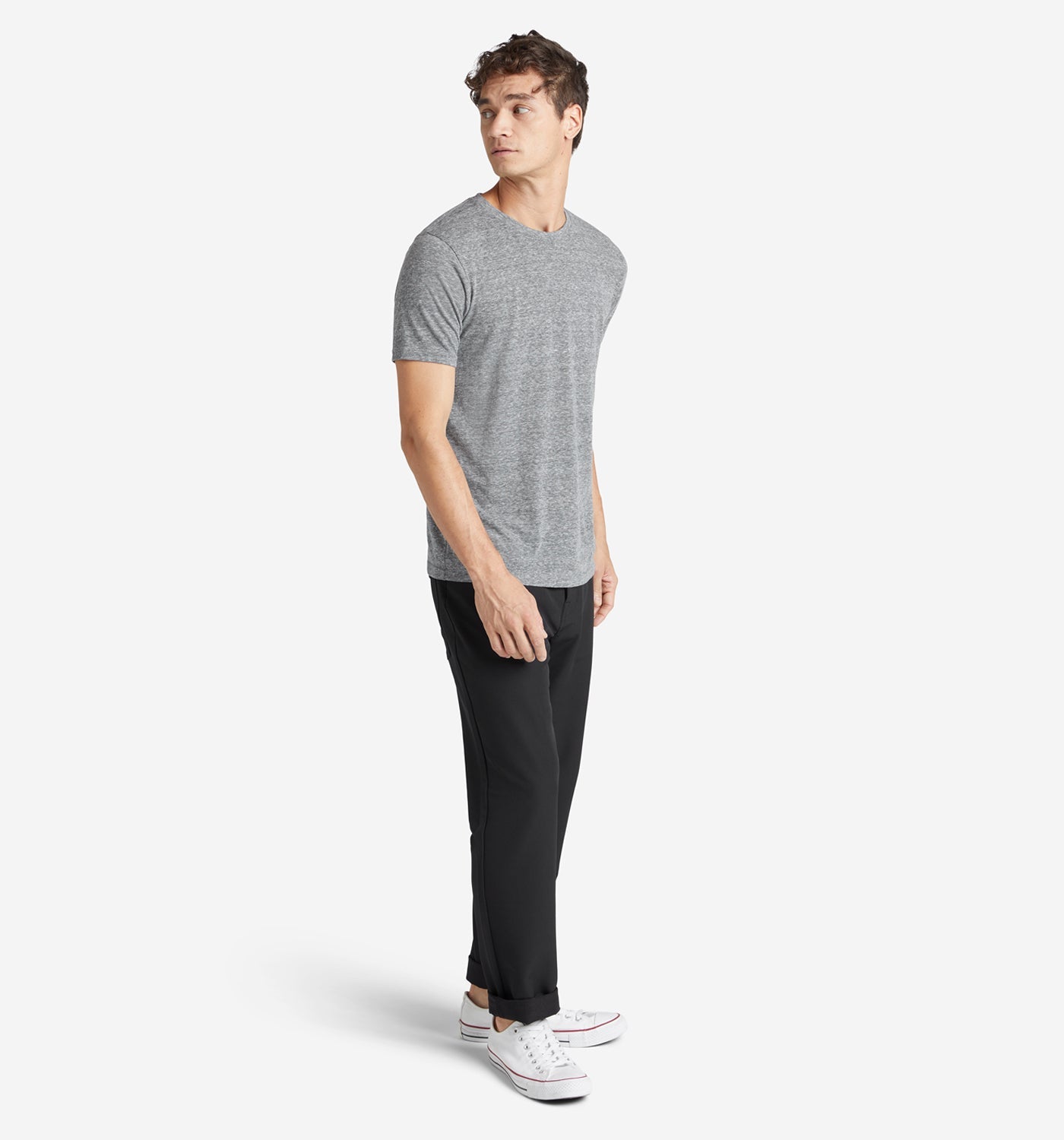 tri blend classic crew heather grey