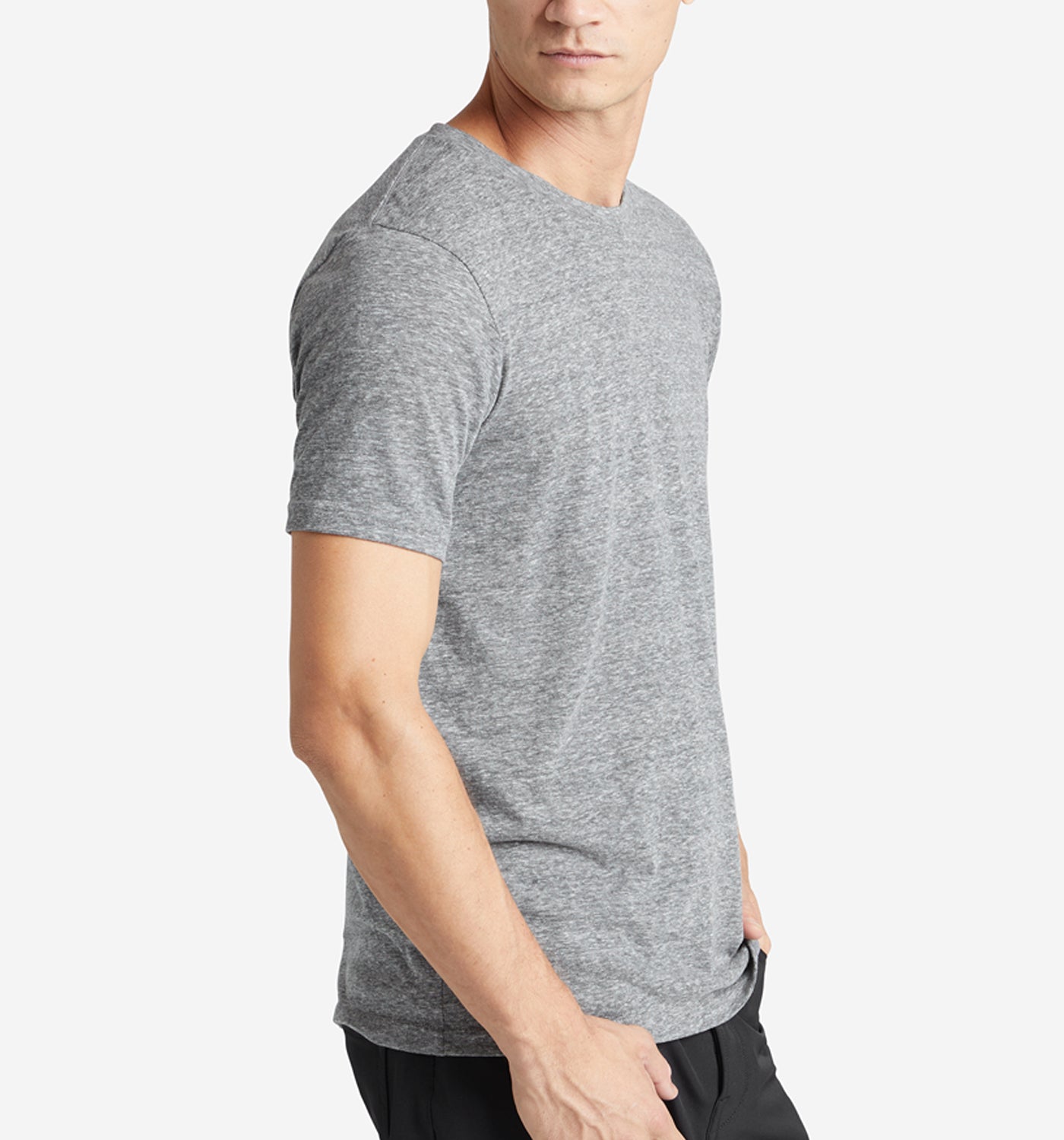 tri blend classic crew heather grey