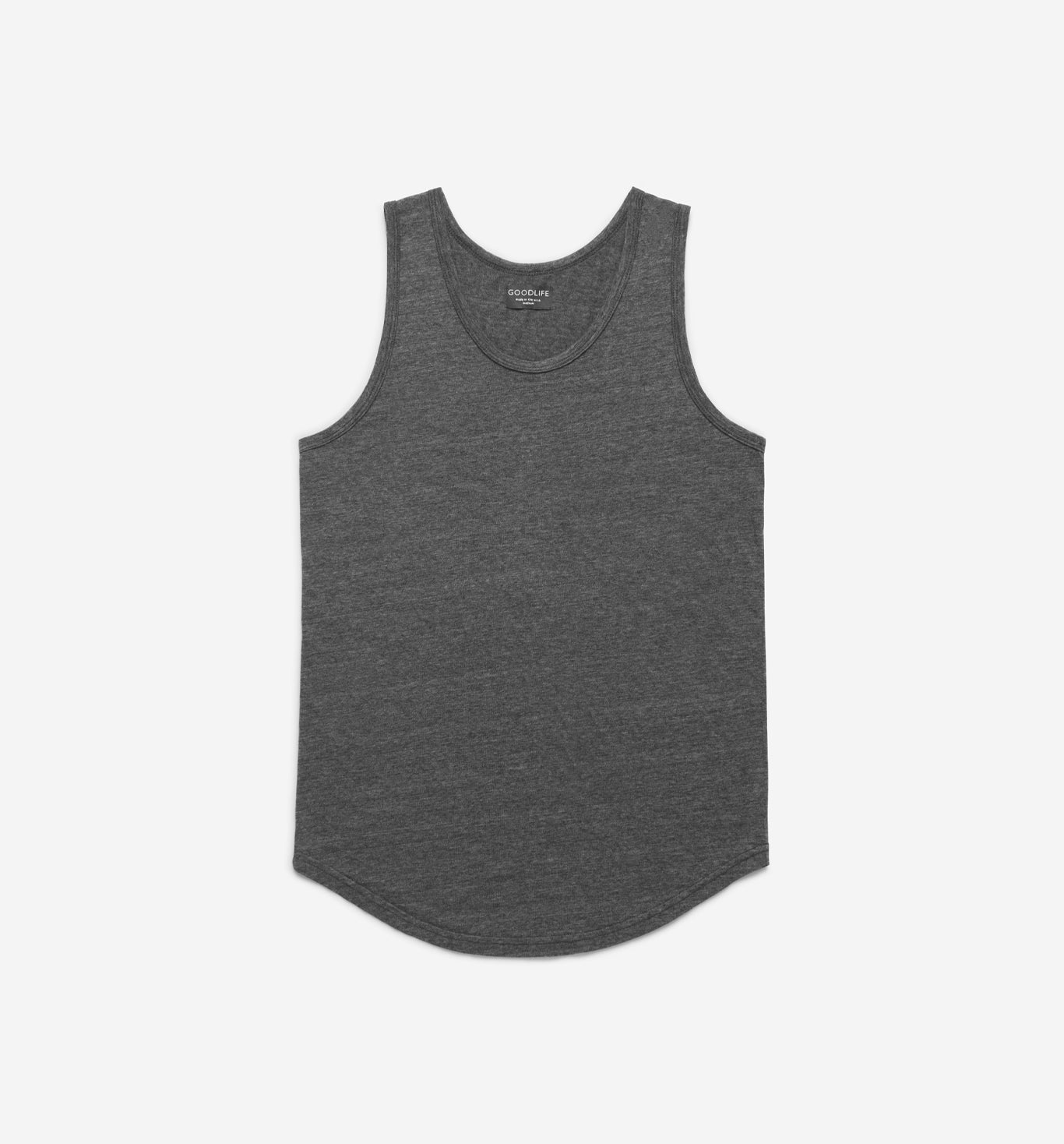 tri blend scallop tank top black