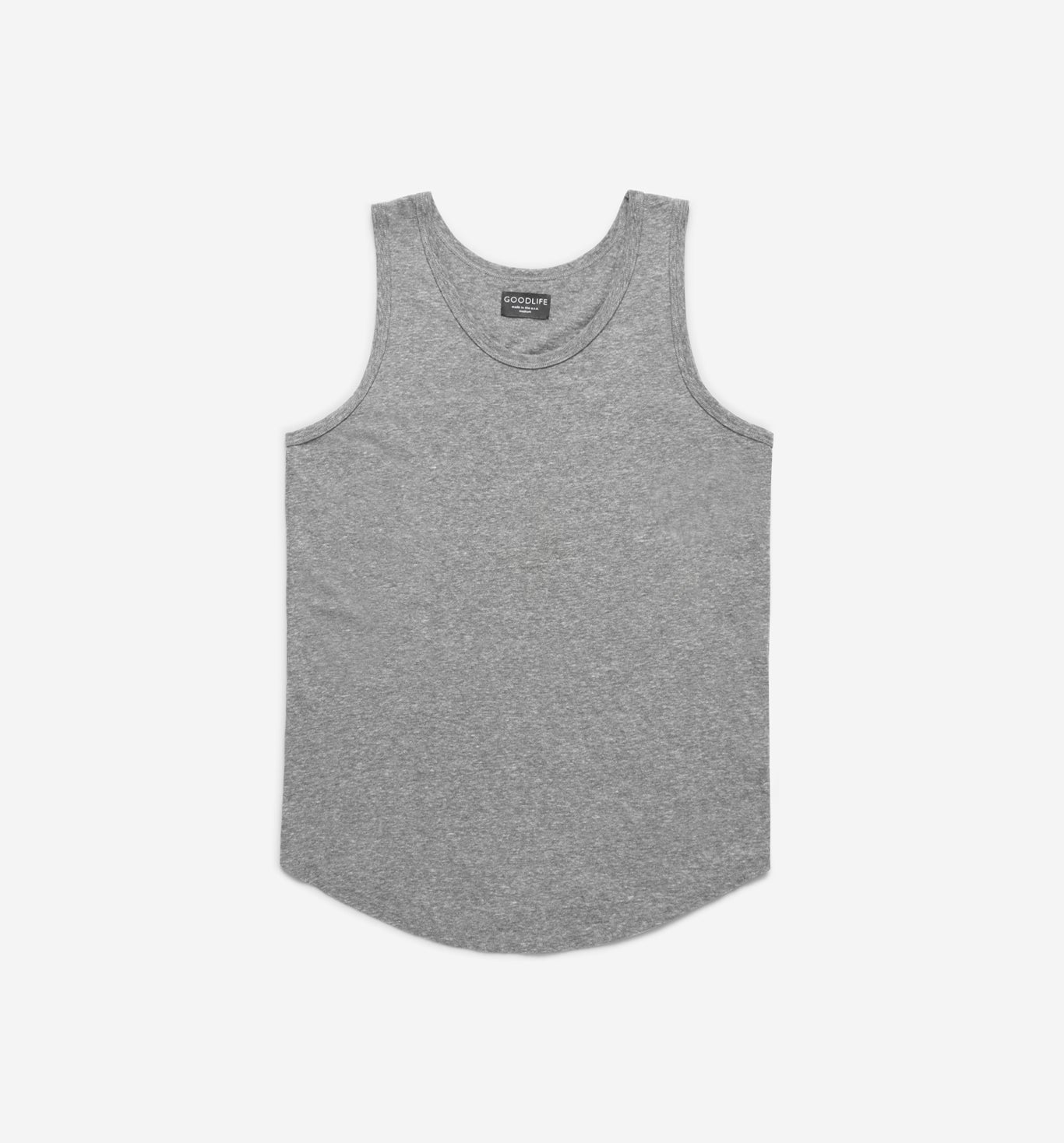 tri blend scallop tank top heather grey