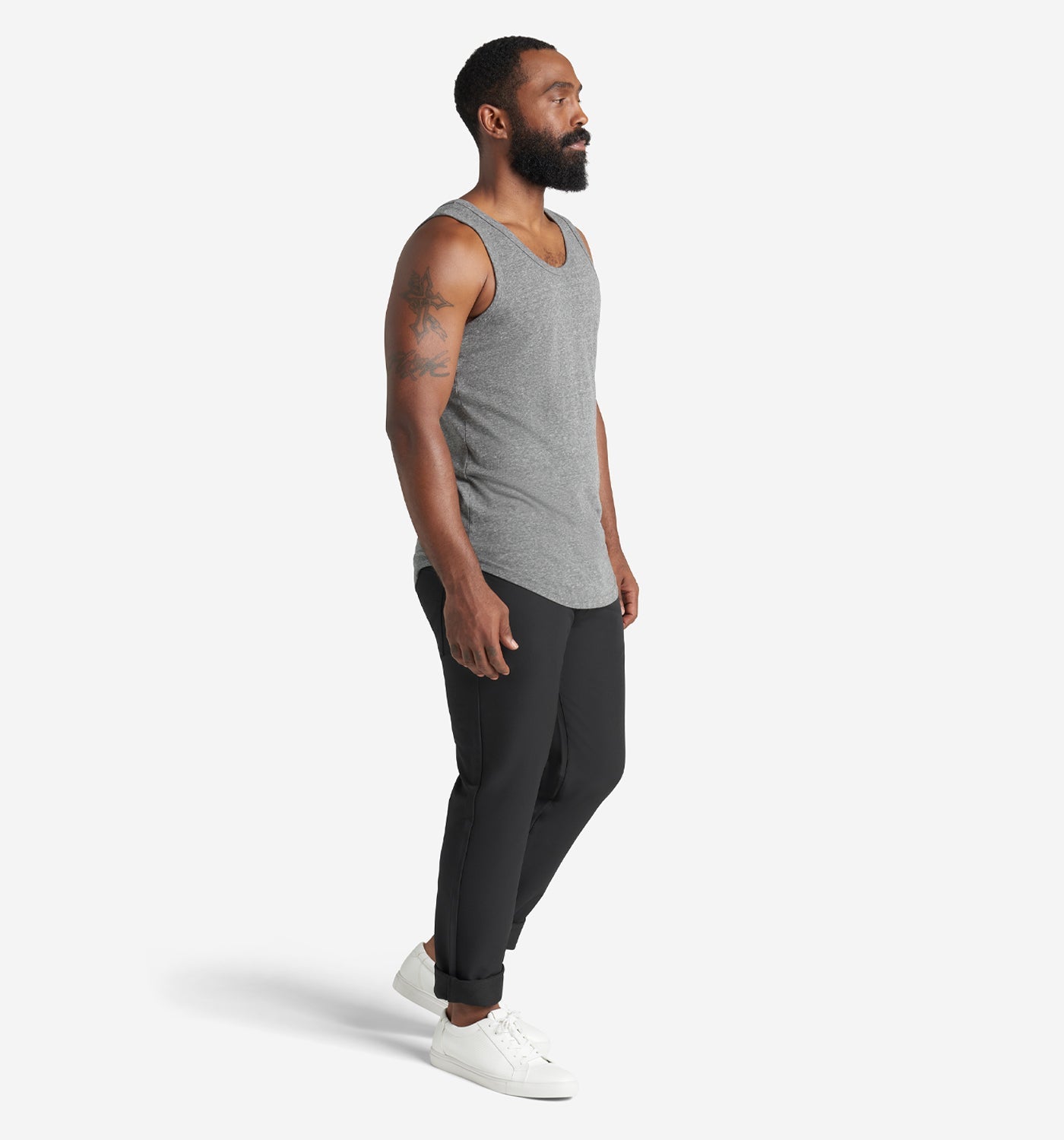 Tri-Blend Scallop Tank Top | Heather Grey