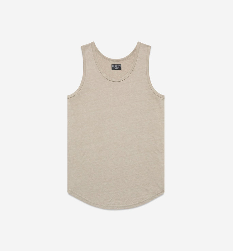 Tri-Blend Scallop Tank Top