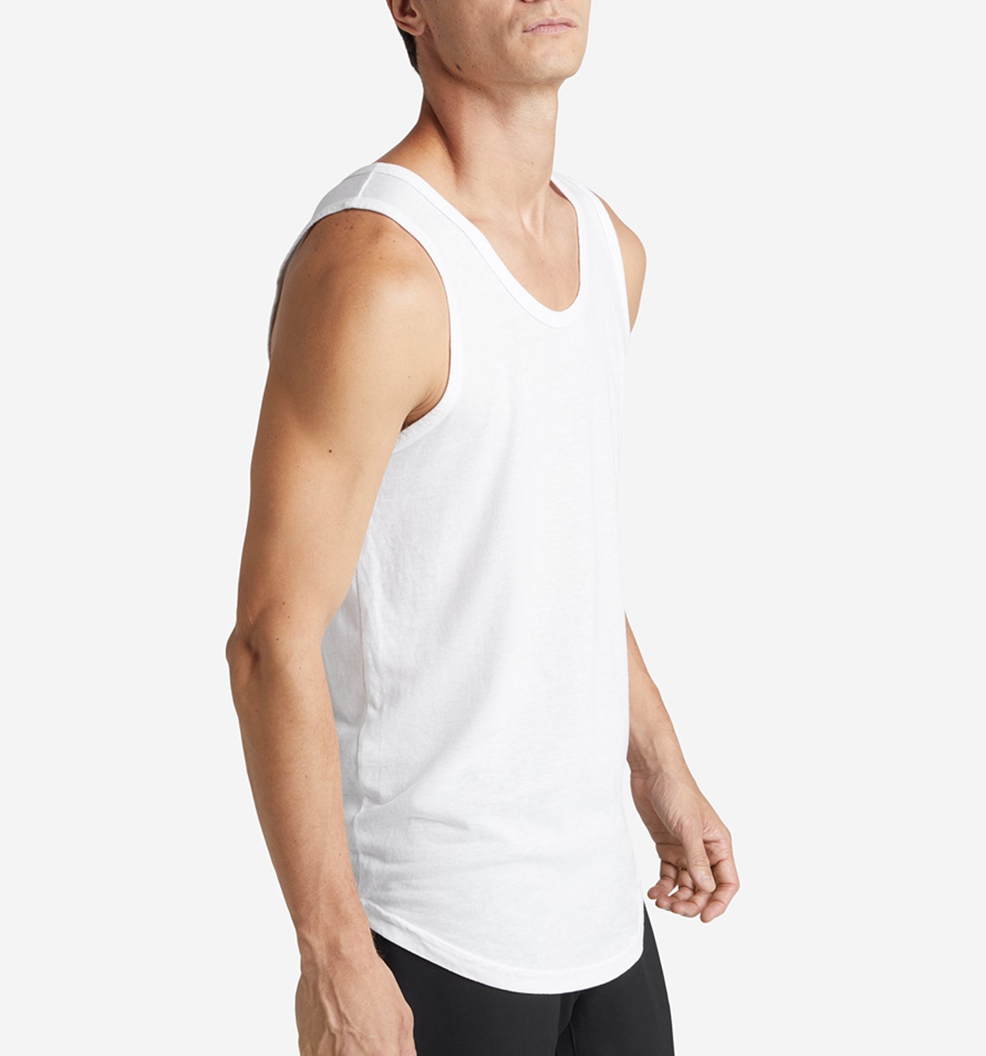 tri blend scallop tank top white