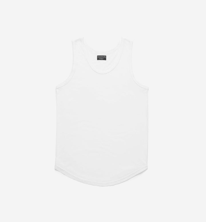 tri blend scallop tank top white