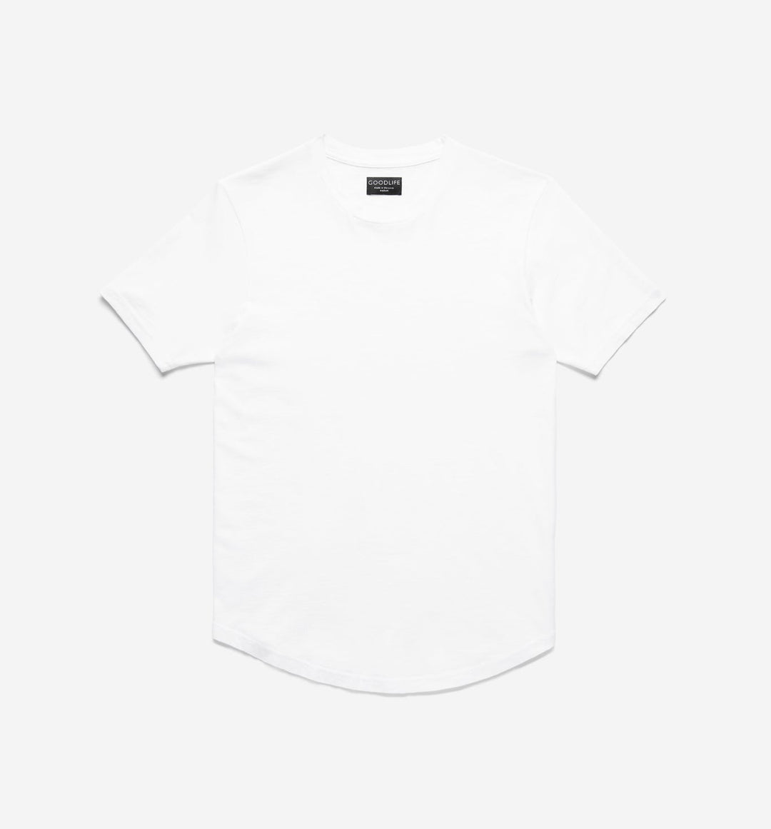 slub scallop crew white