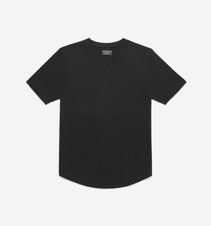 slub scallop v black