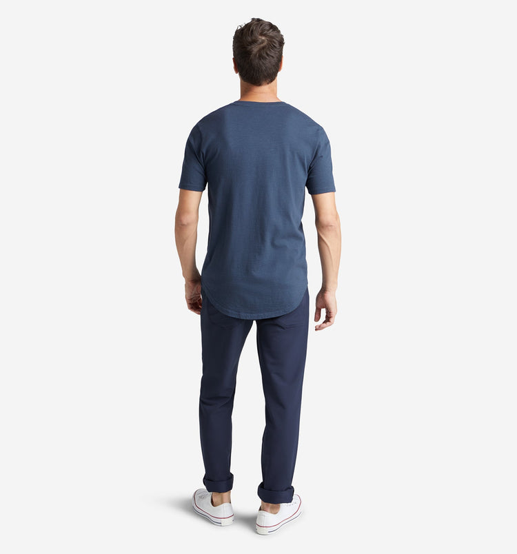 Midnight Slub Scallop V-Neck T-Shirt | Goodlife