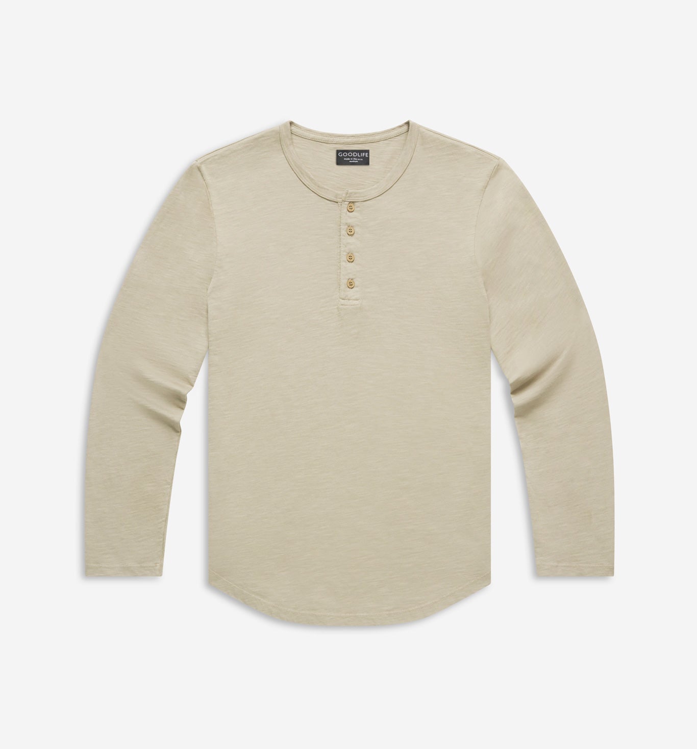 LS Slub Scallop Henley - Timber – Goodlife