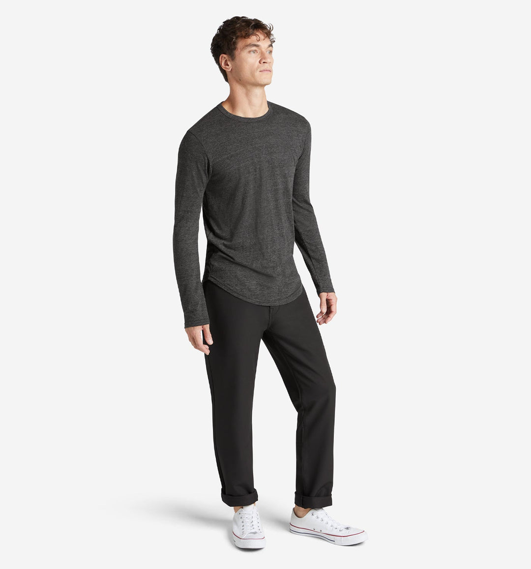 new tri blend ls scallop crew black