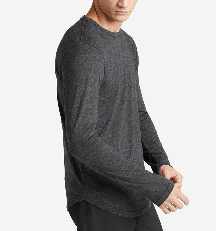 new tri blend ls scallop crew black