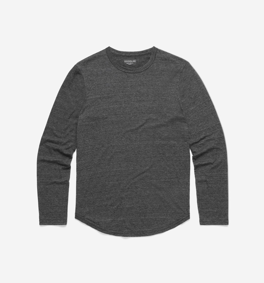 new tri blend ls scallop crew black