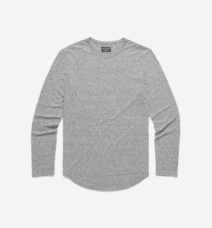 new tri blend ls scallop crew heather grey