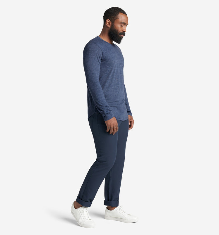 LS Tri-Blend Scallop Crew | Midnight | Goodlife