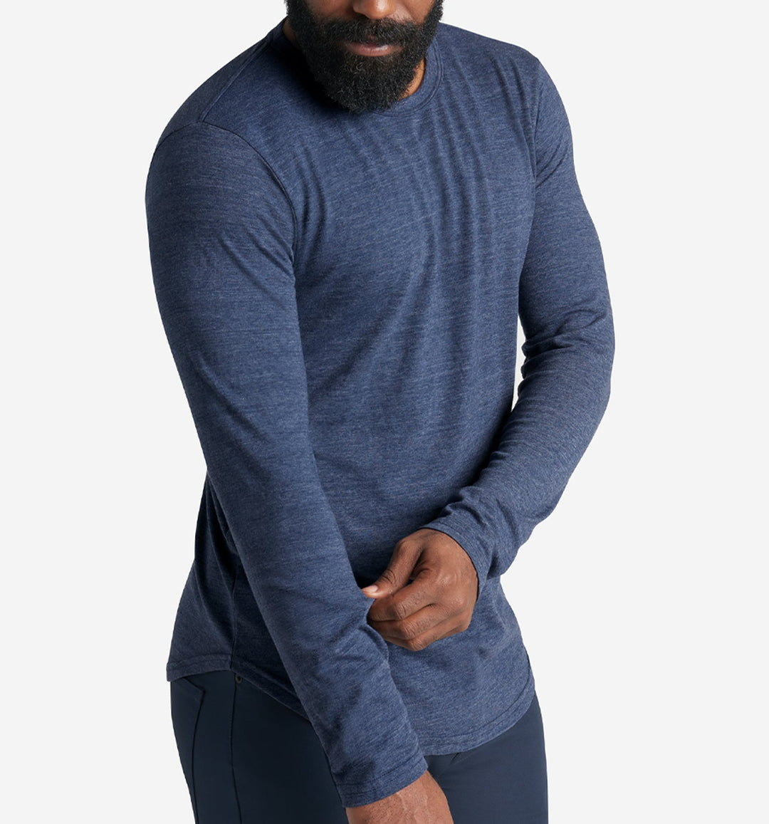 LS Tri-Blend Scallop Crew | Midnight | Goodlife