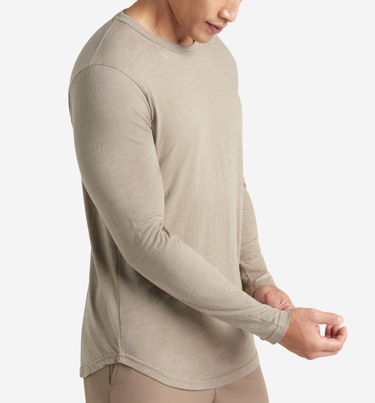 Tri-Blend LS Scallop Crew | Timber | Goodlife