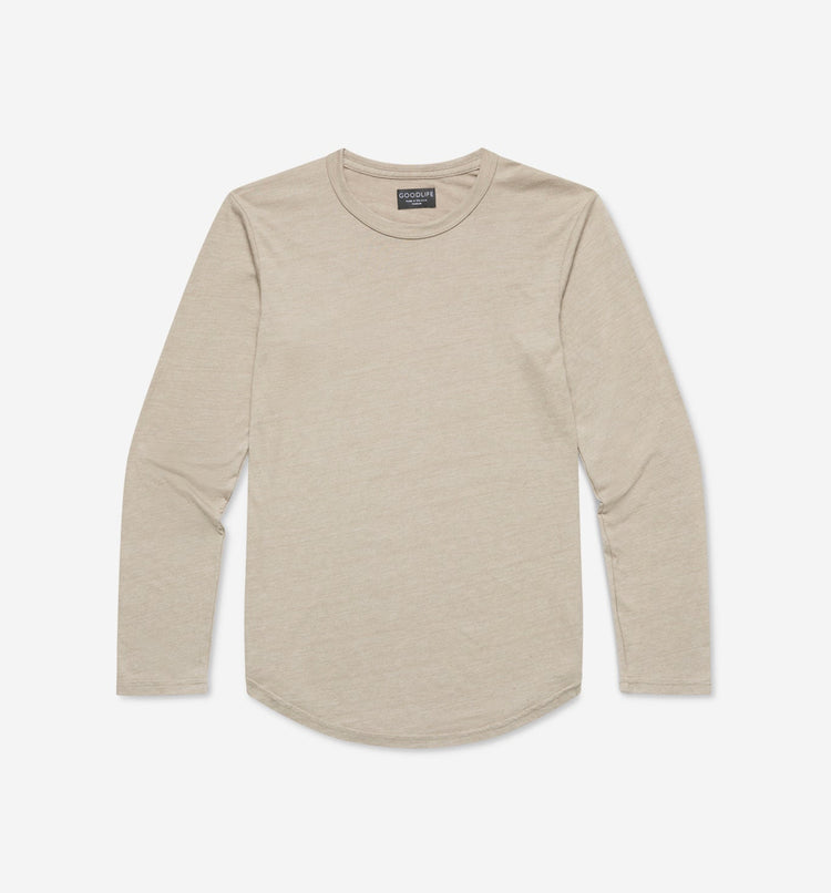Tri-Blend LS Scallop Crew | Timber | Goodlife