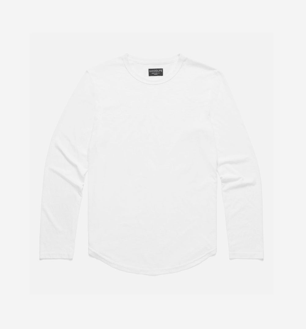 new tri blend ls scallop crew white