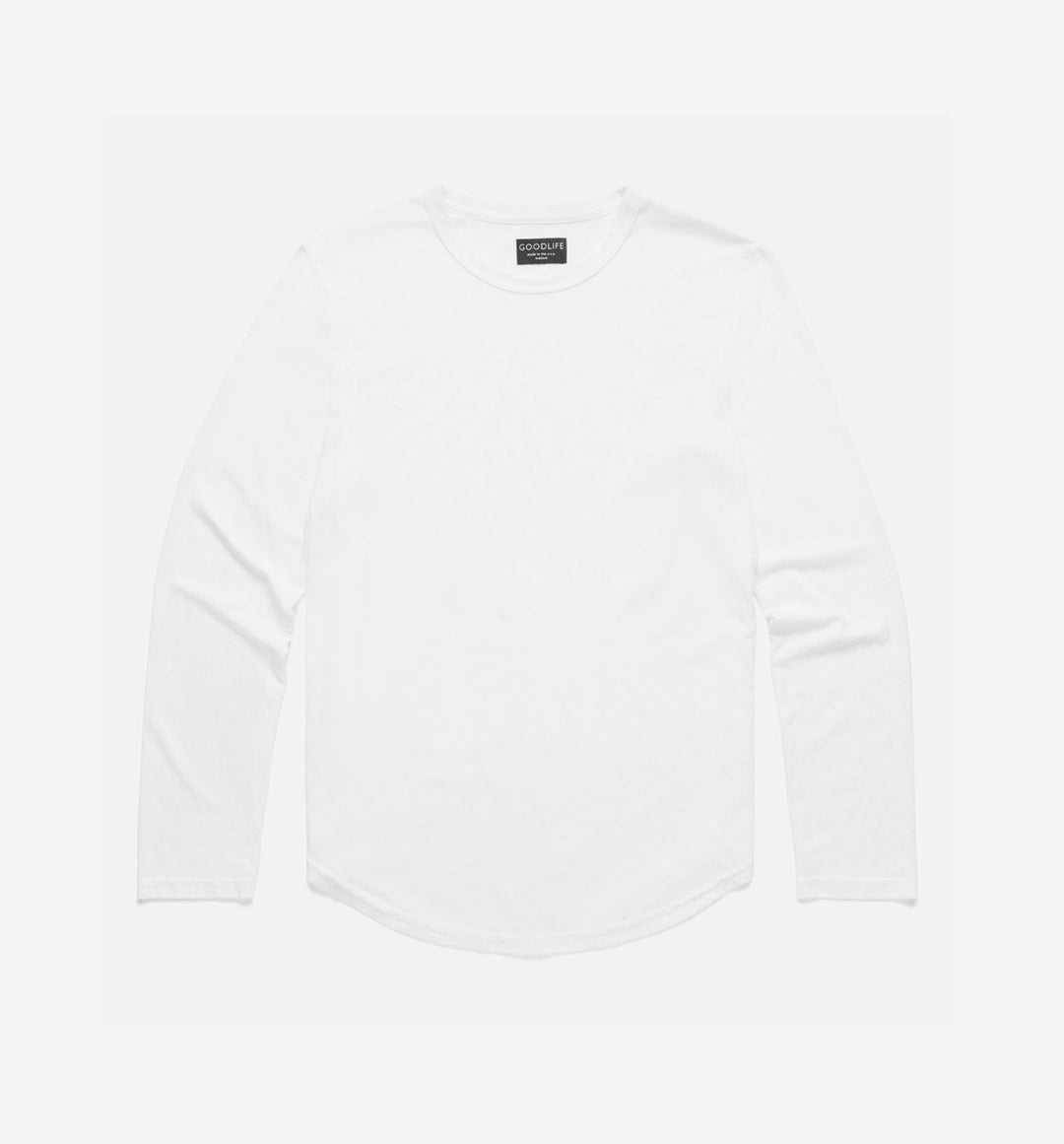 new tri blend ls scallop crew white