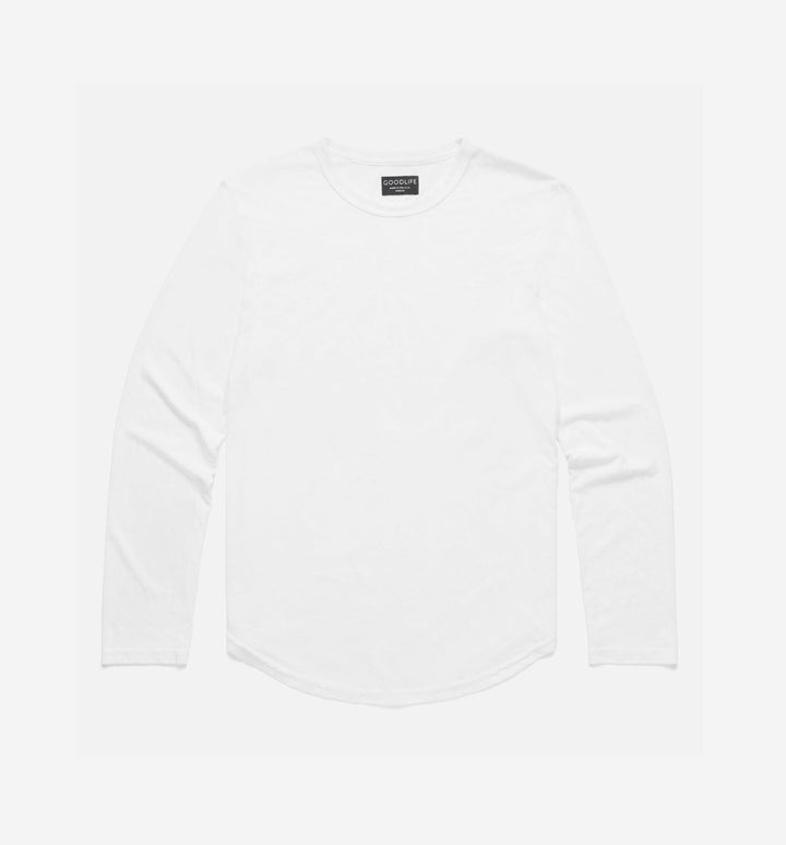 new tri blend ls scallop crew white