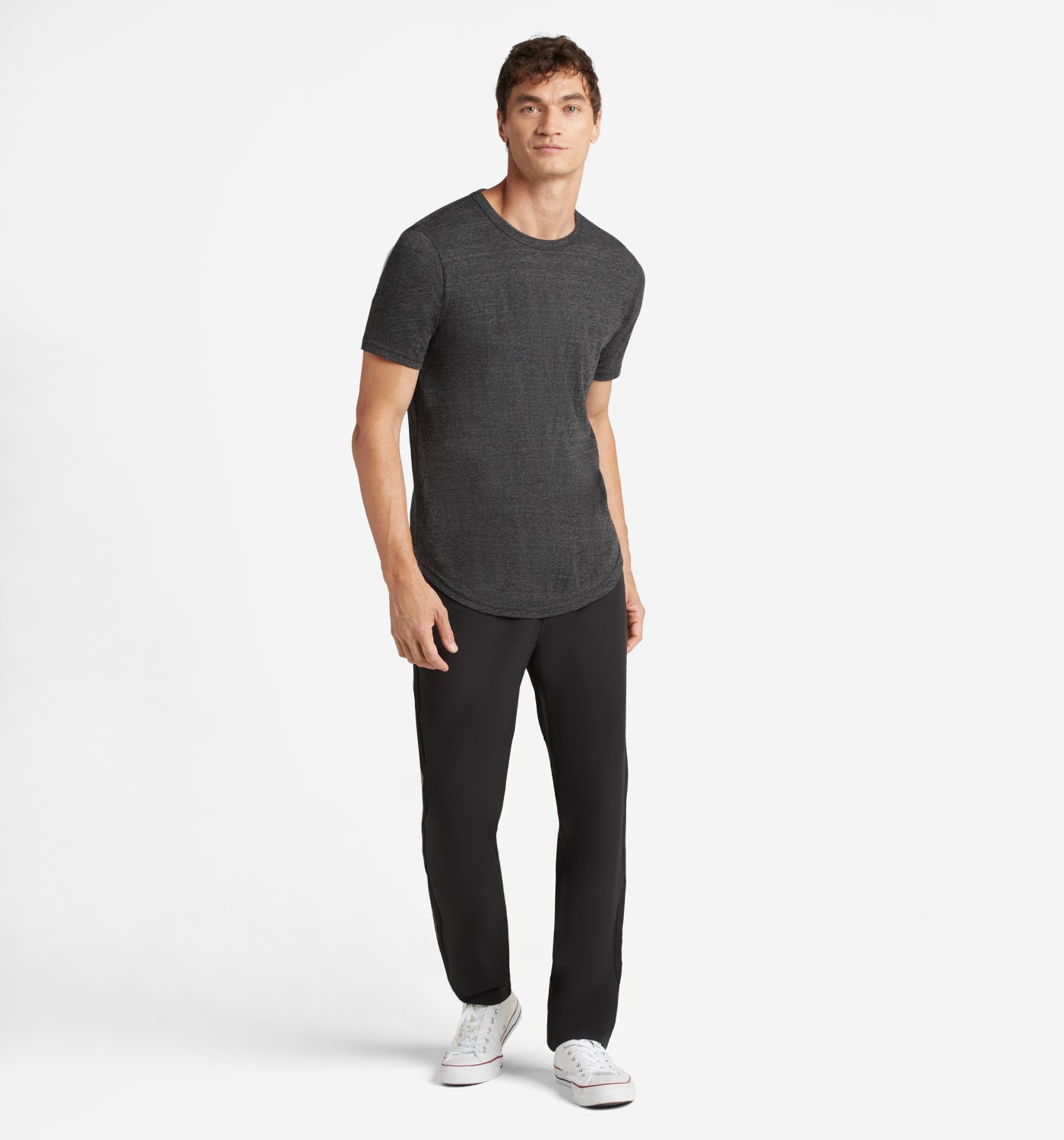 Tri-Blend Scallop Crew | Black | Goodlife
