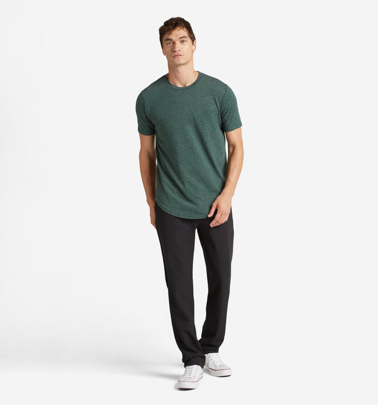 new tri blend scallop crew evergreen