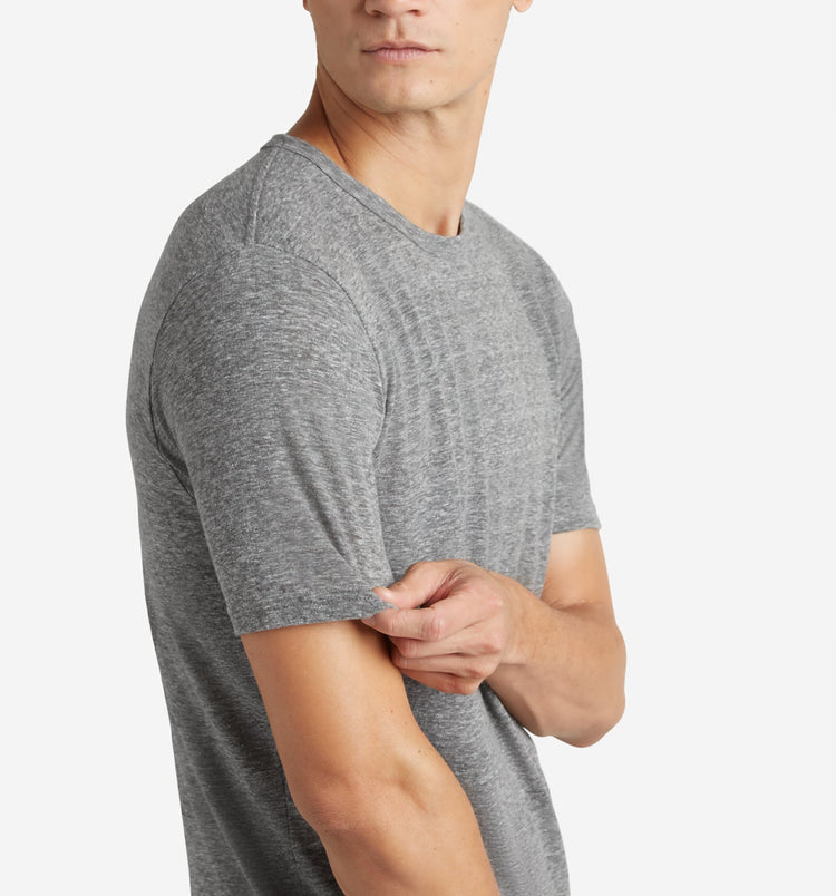 Tri-Blend Scallop Crew in Heather Grey | Goodlife