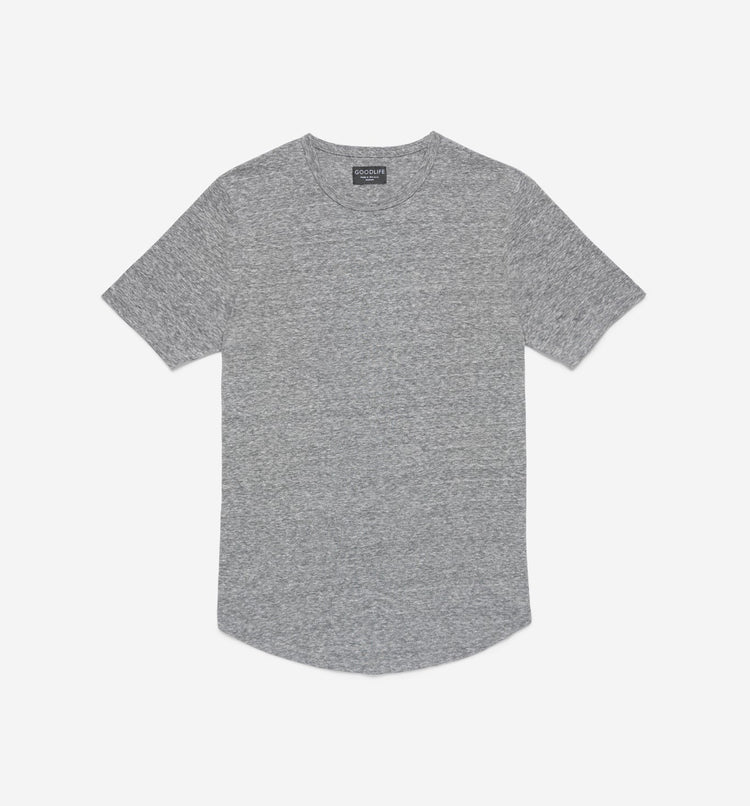 Tri-Blend Scallop Crew in Heather Grey | Goodlife