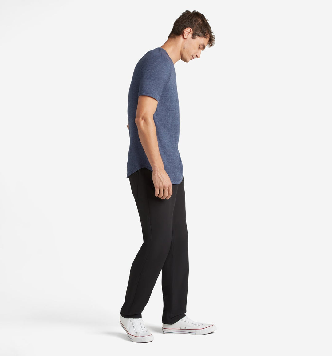 Tri-Blend Scallop Crew Neck T-Shirt | Midnight | Goodlife