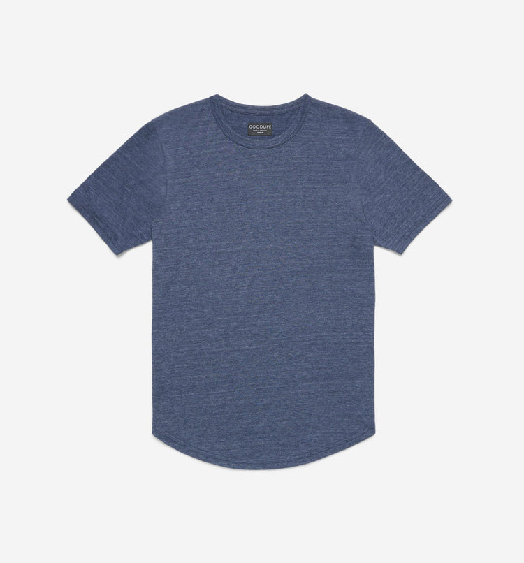 Tri-Blend Scallop Crew Neck T-Shirt | Midnight | Goodlife