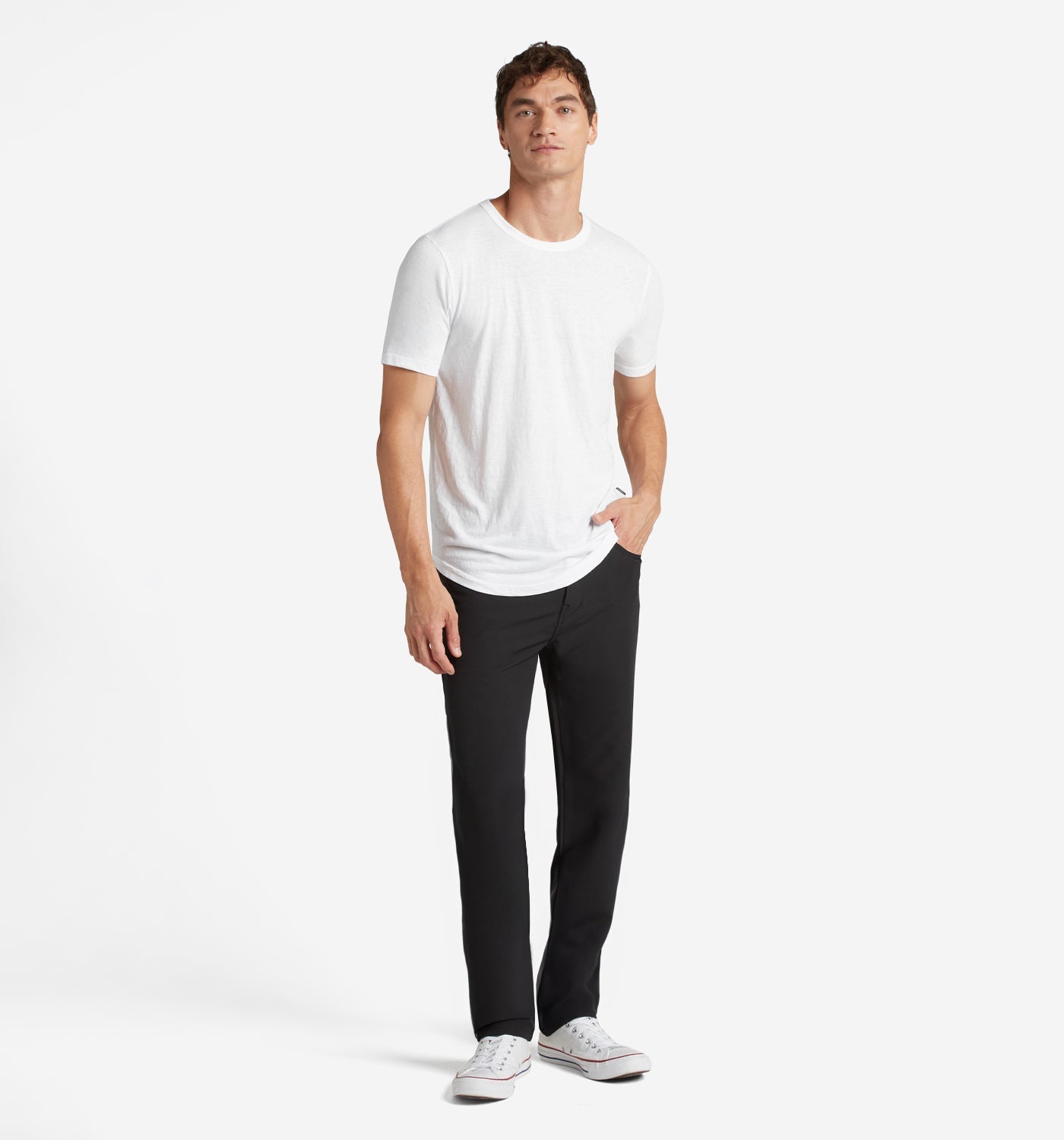 Tri-Blend Scallop Crew Neck | White | Goodlife