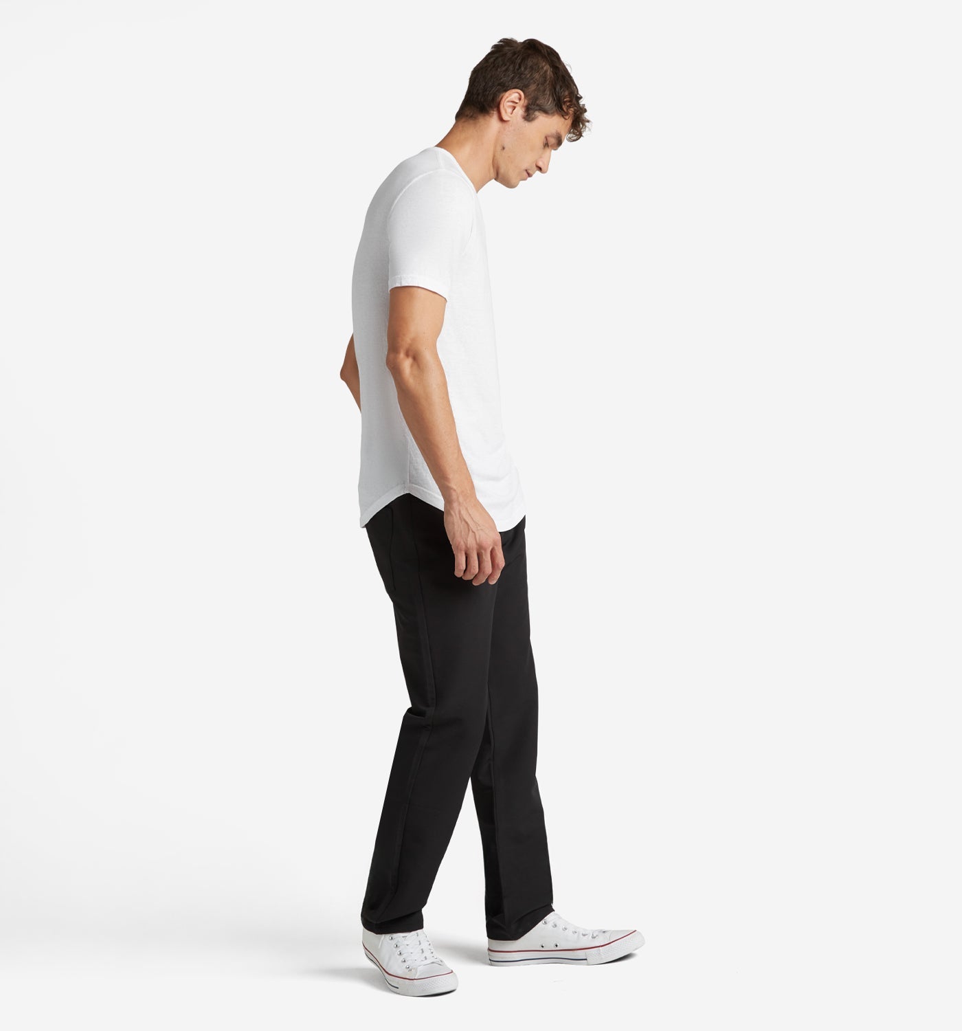 Tri-Blend Scallop Crew Neck | White | Goodlife