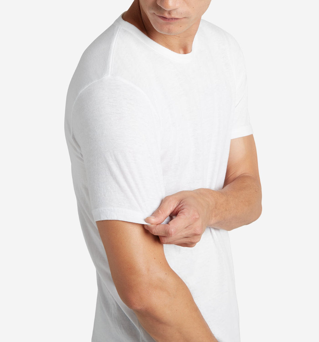 Tri-Blend Scallop Crew Neck | White | Goodlife