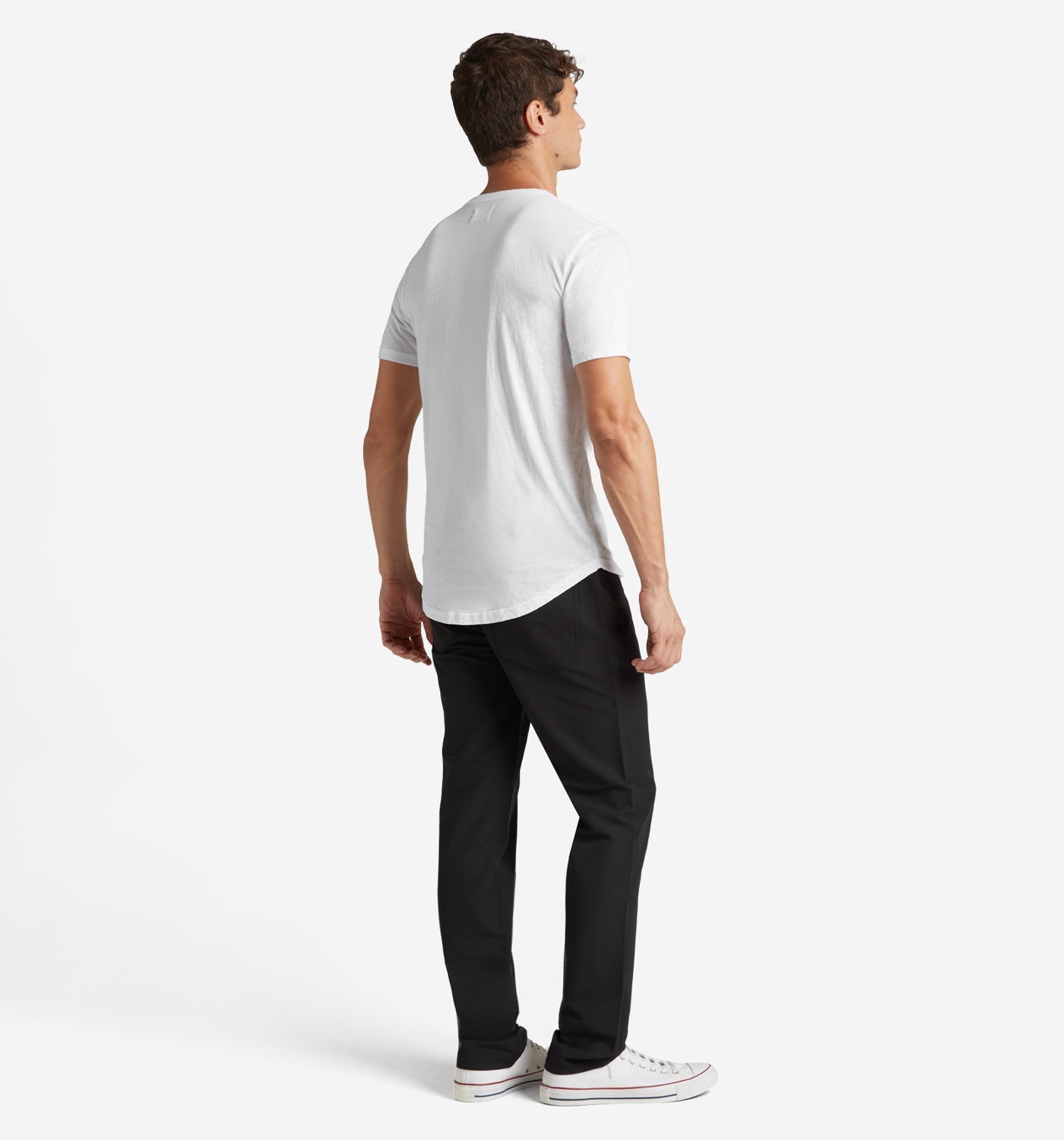 Tri-Blend Scallop Crew Neck | White | Goodlife