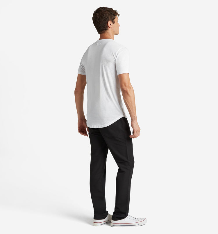 Tri-Blend Scallop Crew Neck | White | Goodlife