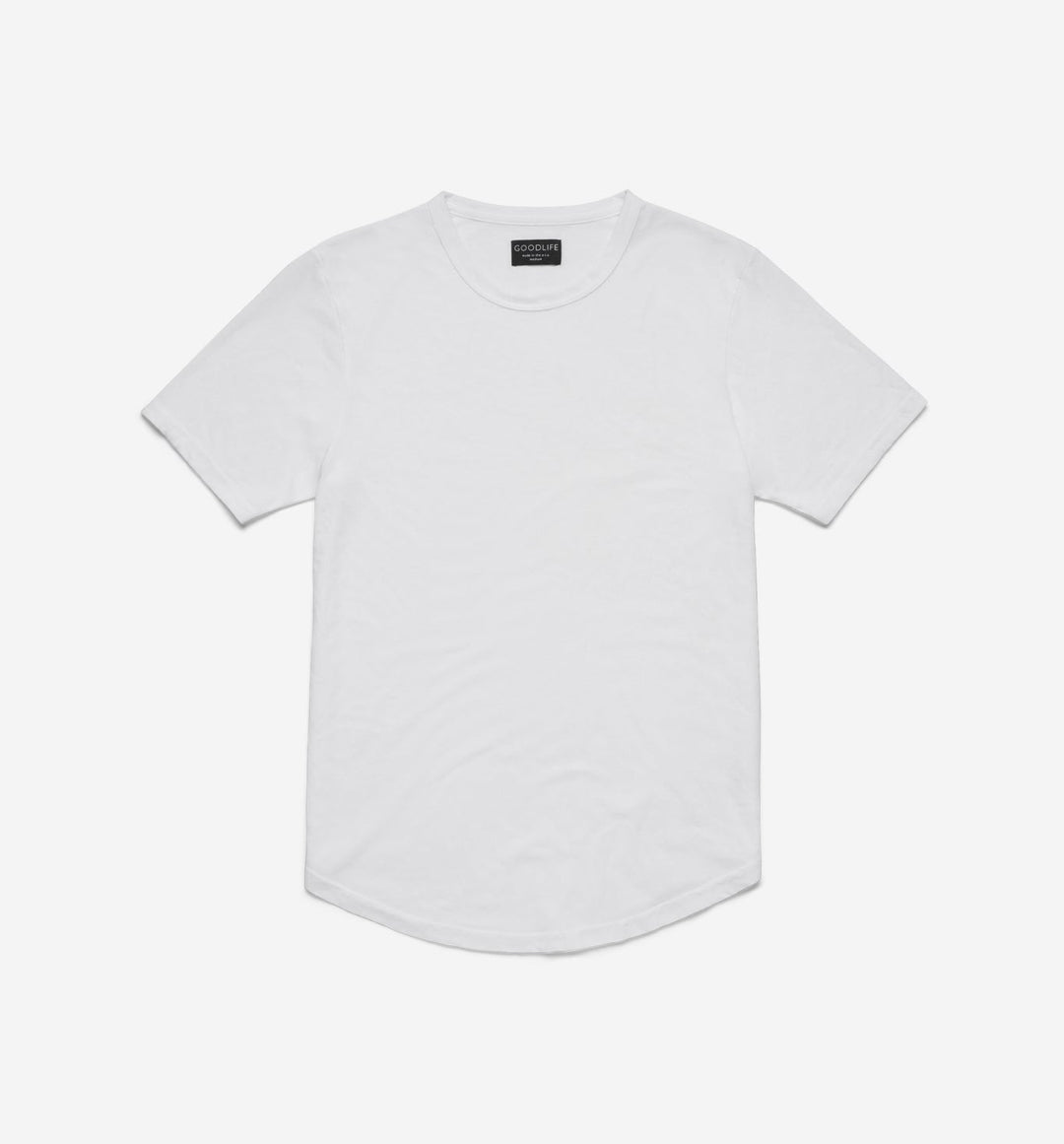 Tri-Blend Scallop Crew Neck | White | Goodlife