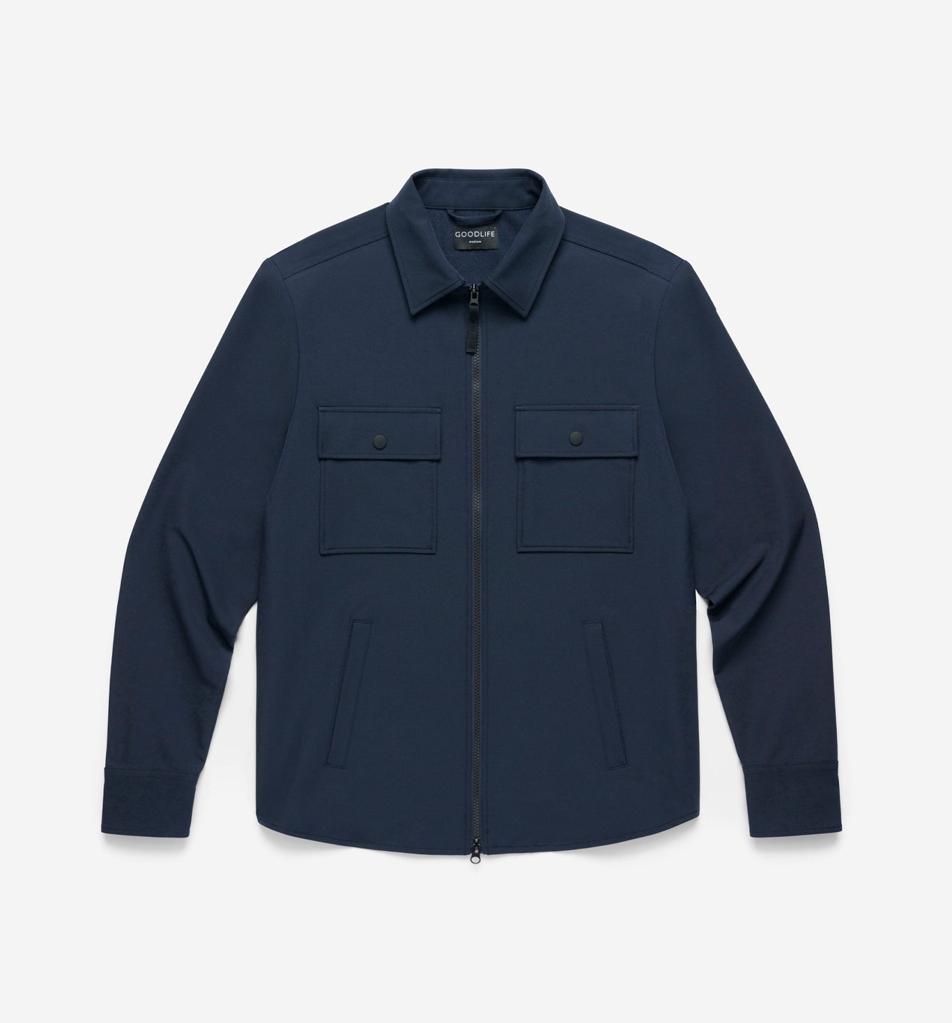 Stretch Poly Twill Shirt Jacket | Midnight