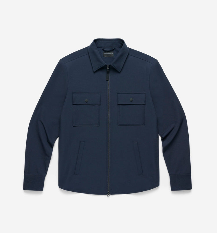 stretch poly twill shirt jacket midnight