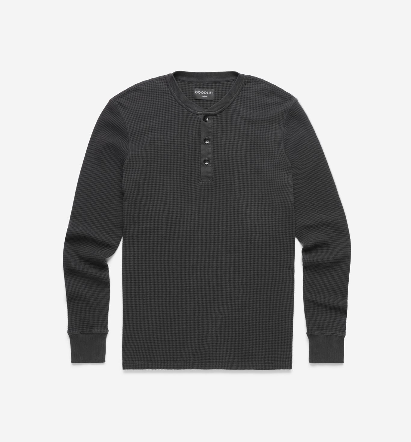 LS Thermal Waffle Henley | Black