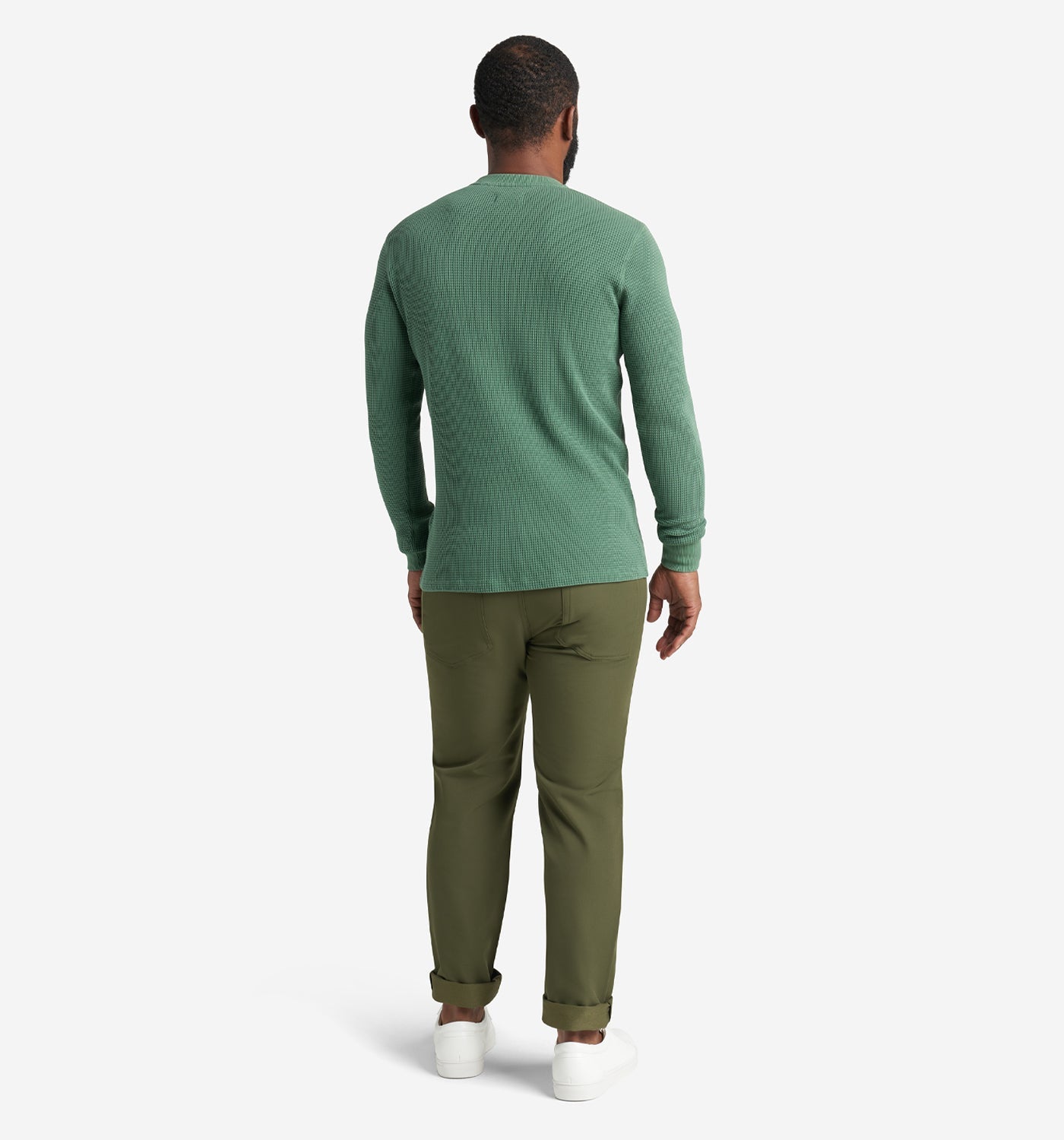 LS Thermal Waffle Henley | Evergreen