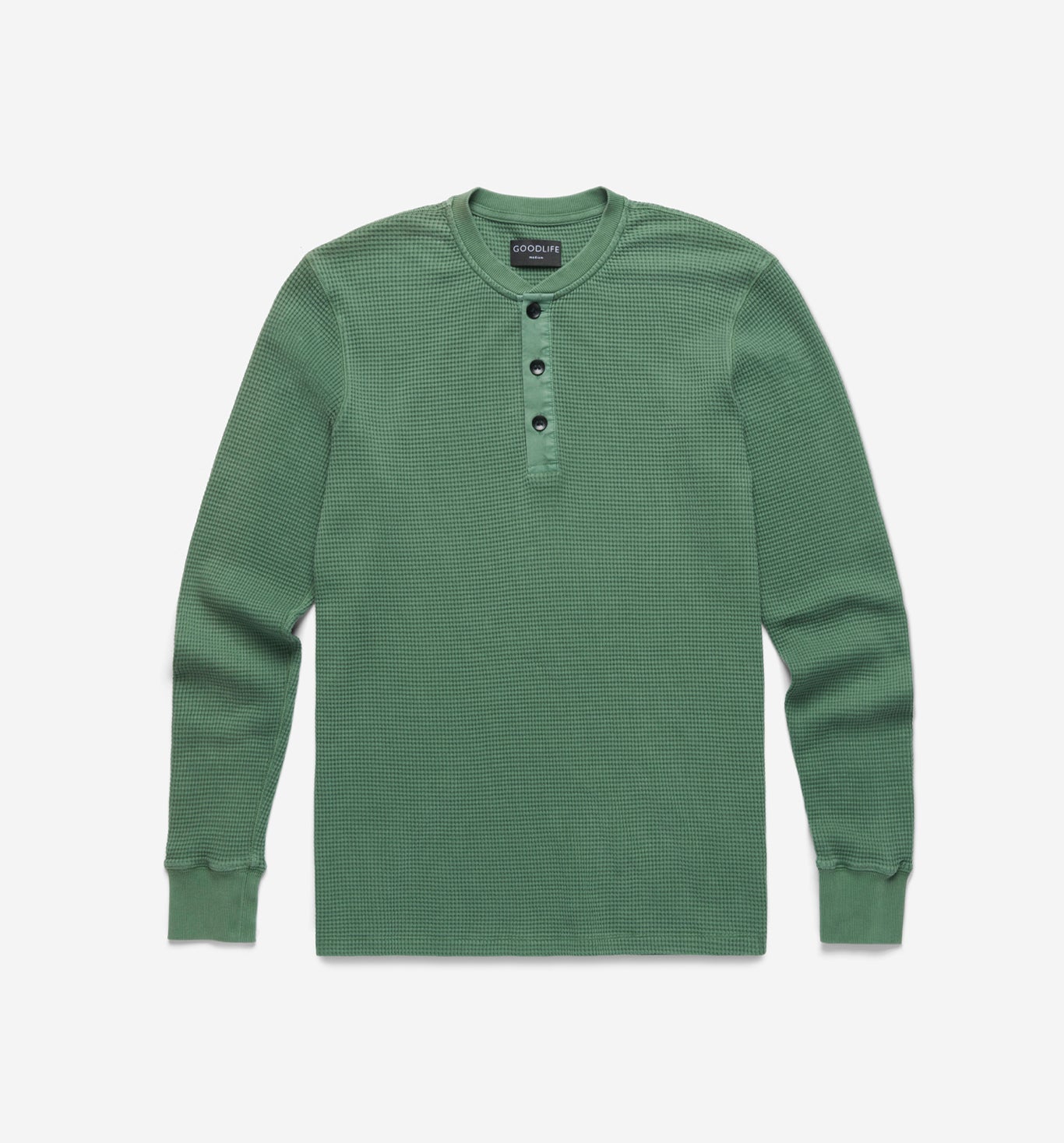 LS Thermal Waffle Henley | Evergreen