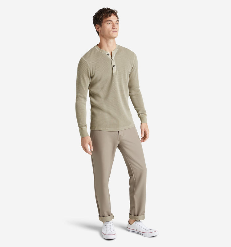 ls thermal waffle henley timber