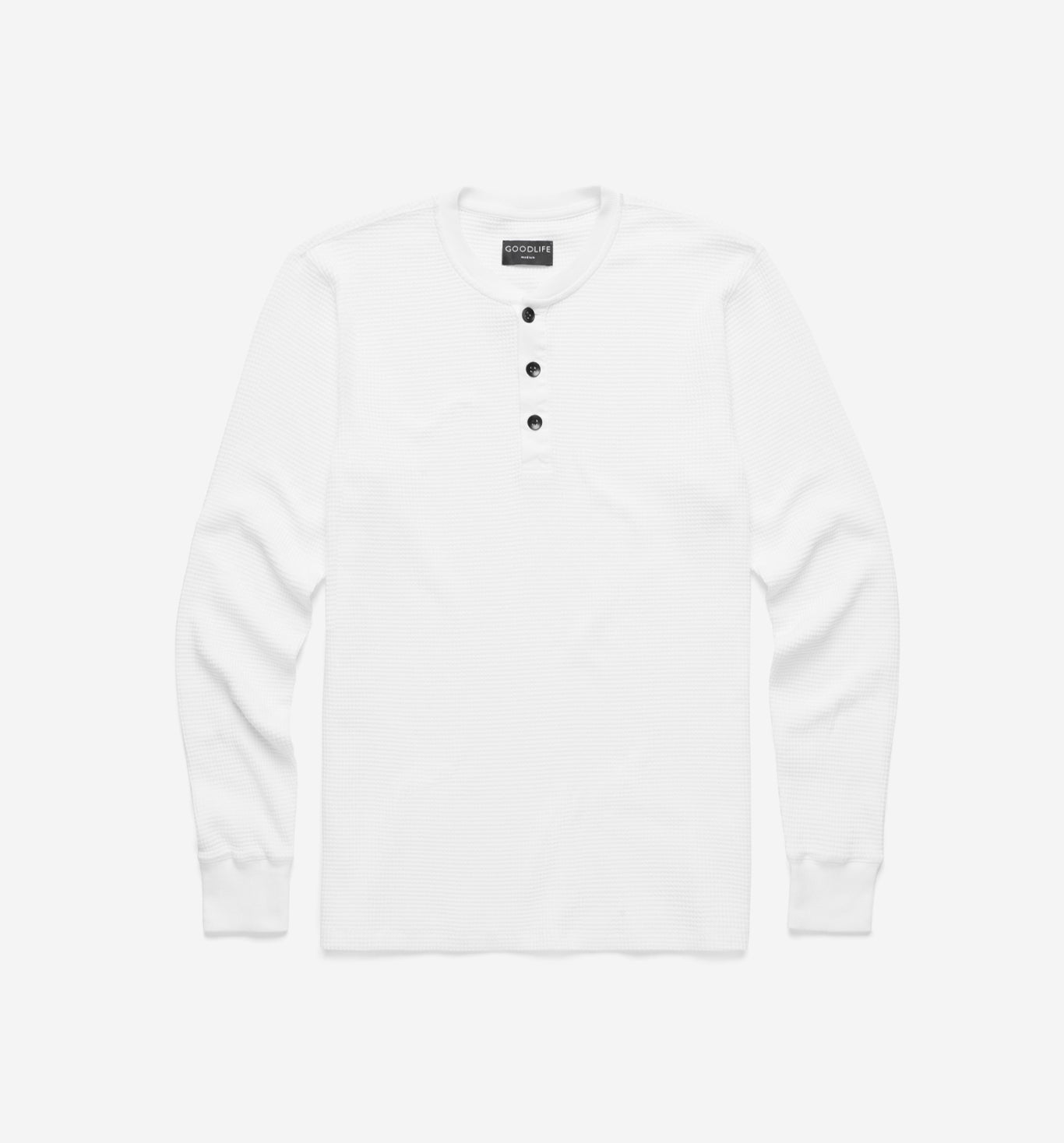 LS Thermal Waffle Henley | White