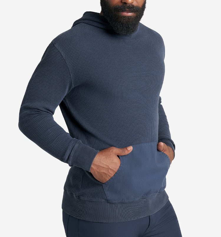 ls thermal waffle hoody midnight