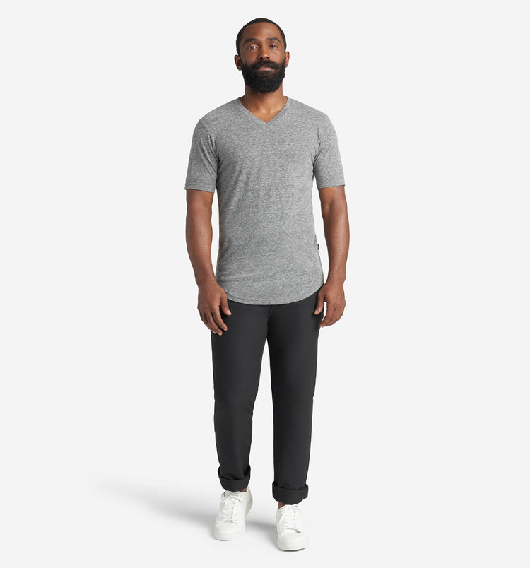 Tri-Blend Scallop V-Neck T-Shirt | Heather Grey | Goodlife
