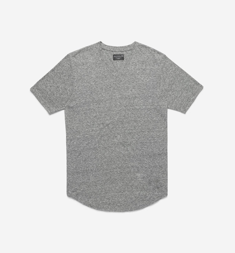 Tri-Blend Scallop V-Neck T-Shirt | Heather Grey | Goodlife